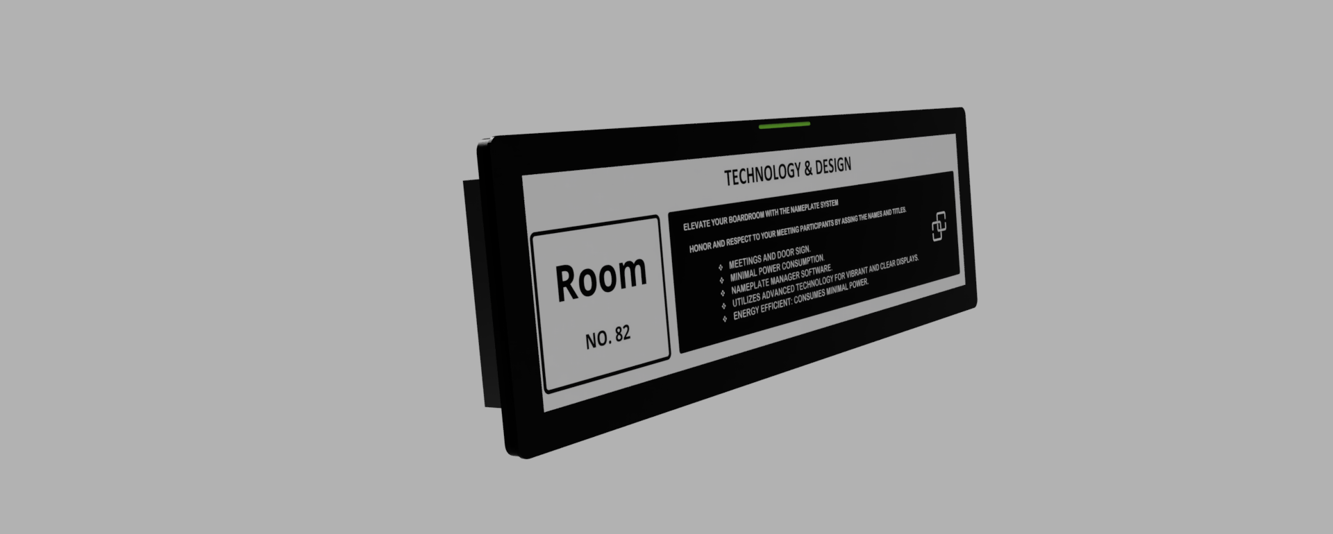 Flush-mount nameplate in wood furniture
