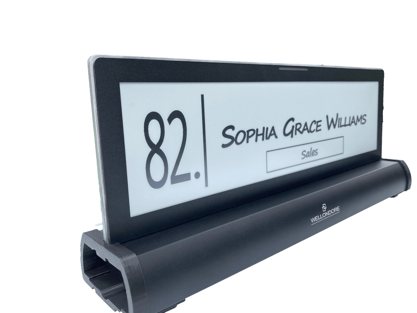 Wellondore nameplate in a boardroom setting