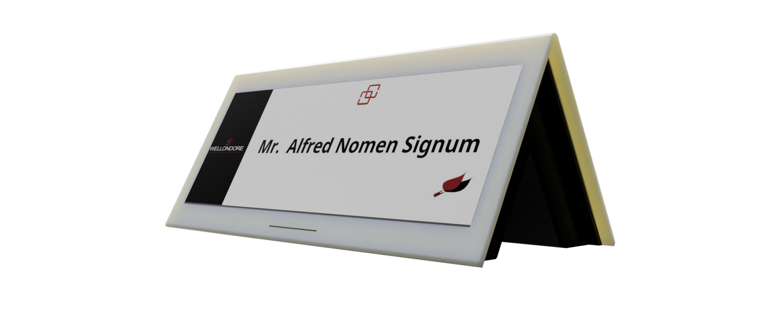 NamePlate trekant dobbeltsidet 10,8″
